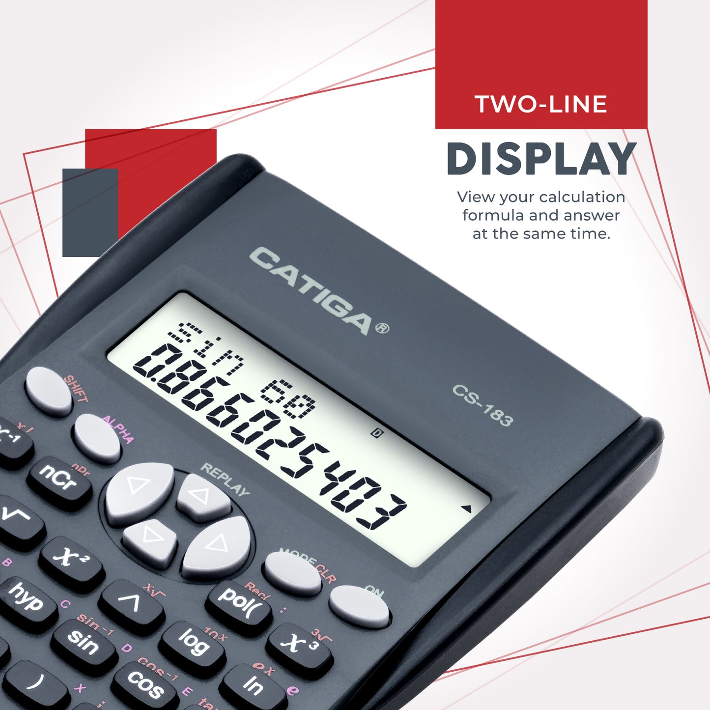 CS-183 2-Line LCD Display Scientific Calculator-5 pack