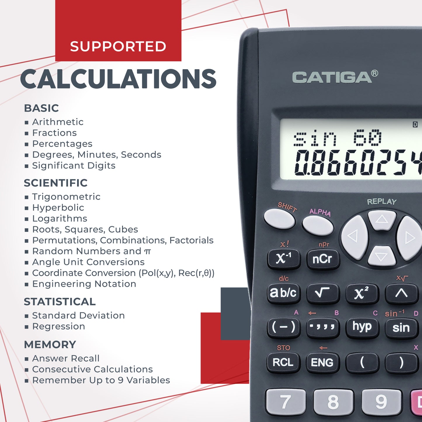 CS-183 2-Line LCD Display Scientific Calculator-5 pack