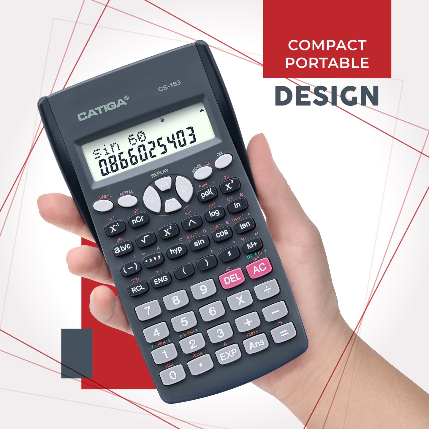 CS-183 2-Line LCD Display Scientific Calculator-5 pack