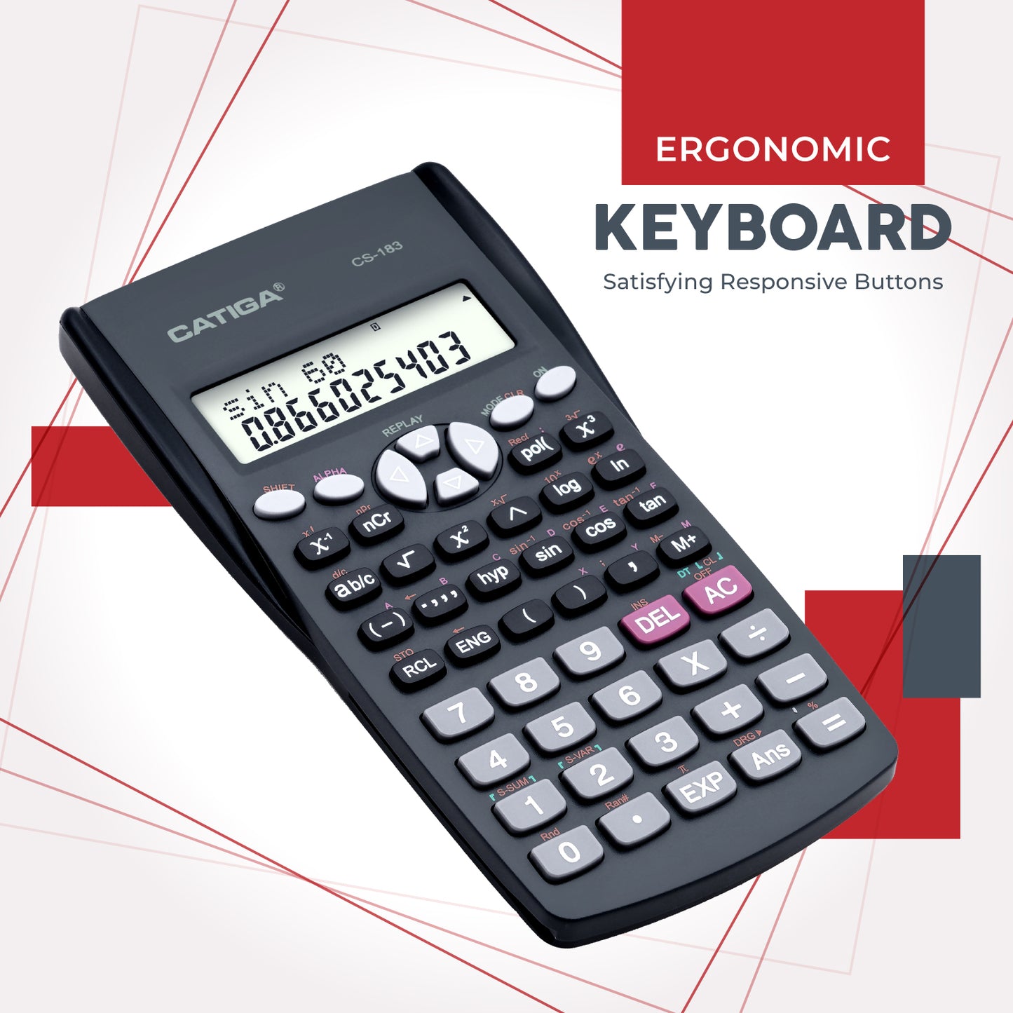 CS-183 2-Line LCD Display Scientific Calculator-5 pack