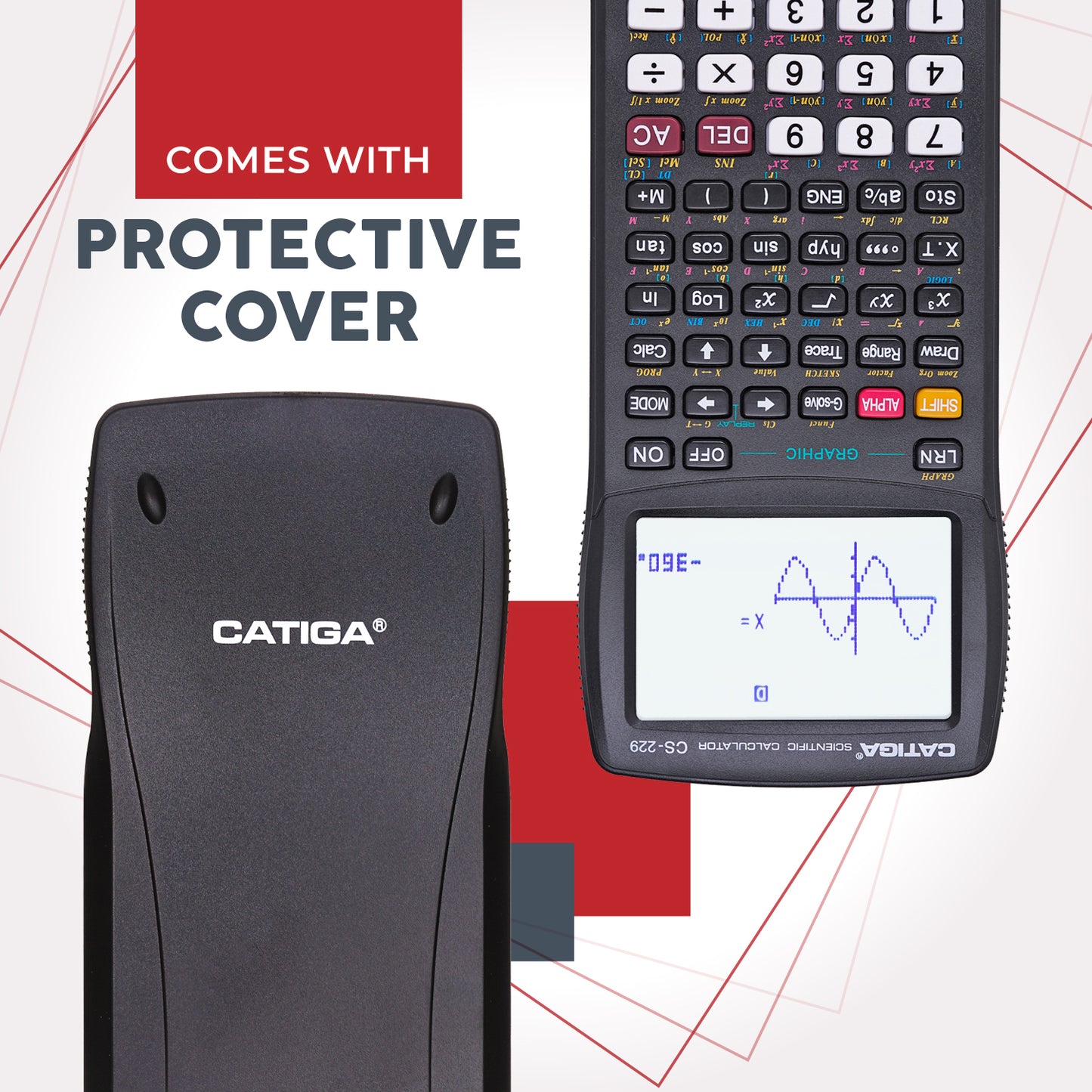 CS-229 Scientific Calculator with Graphic Functions and Multiple Modes (Black) -5 pack