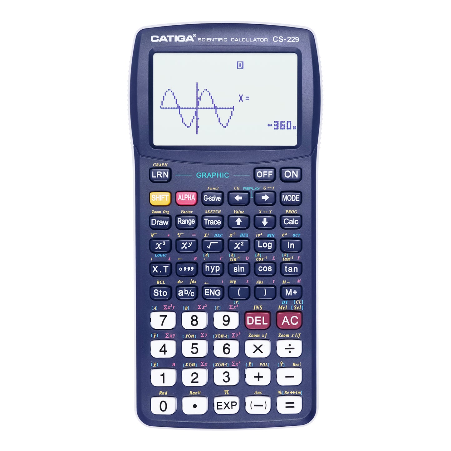 CS-229 Scientific Calculator with Graphic Functions and Multiple Modes (Blue)