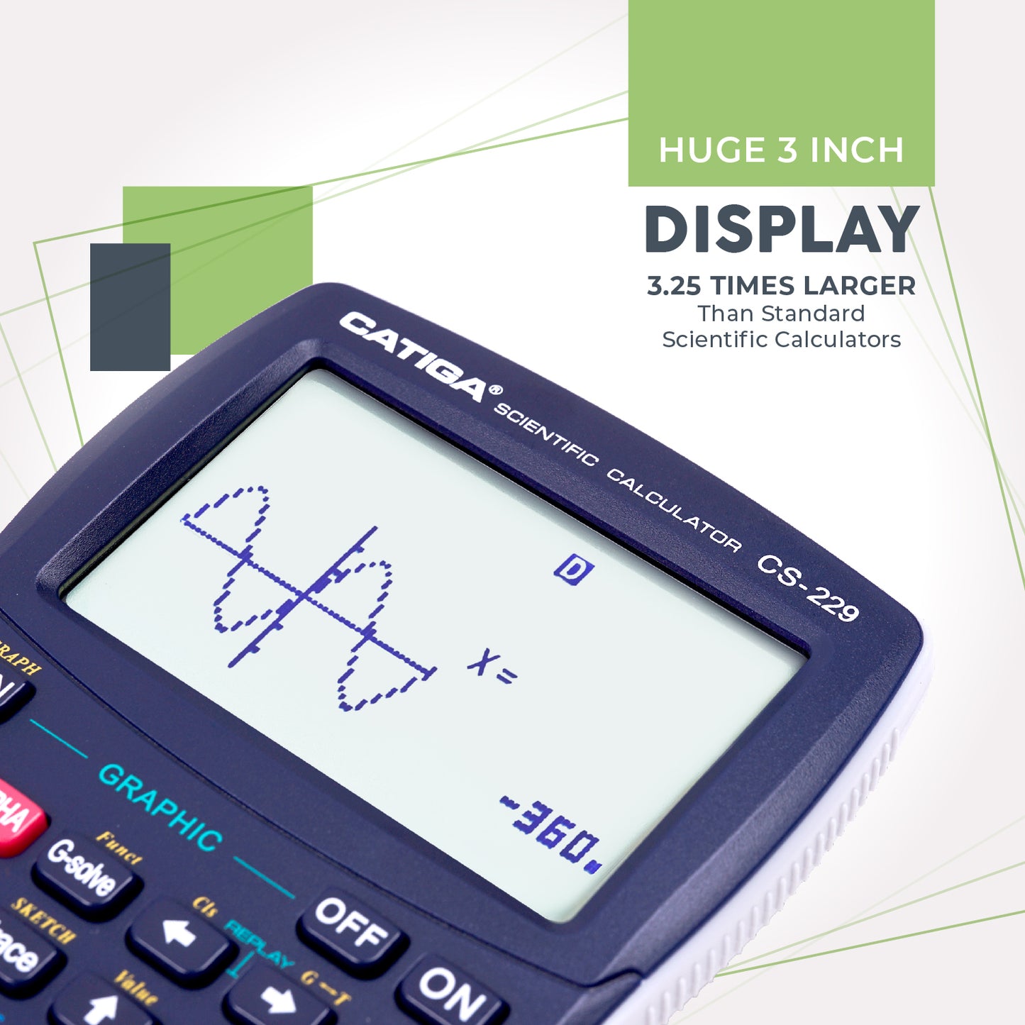 CS-229 Scientific Calculator with Graphic Functions and Multiple Modes (Blue)