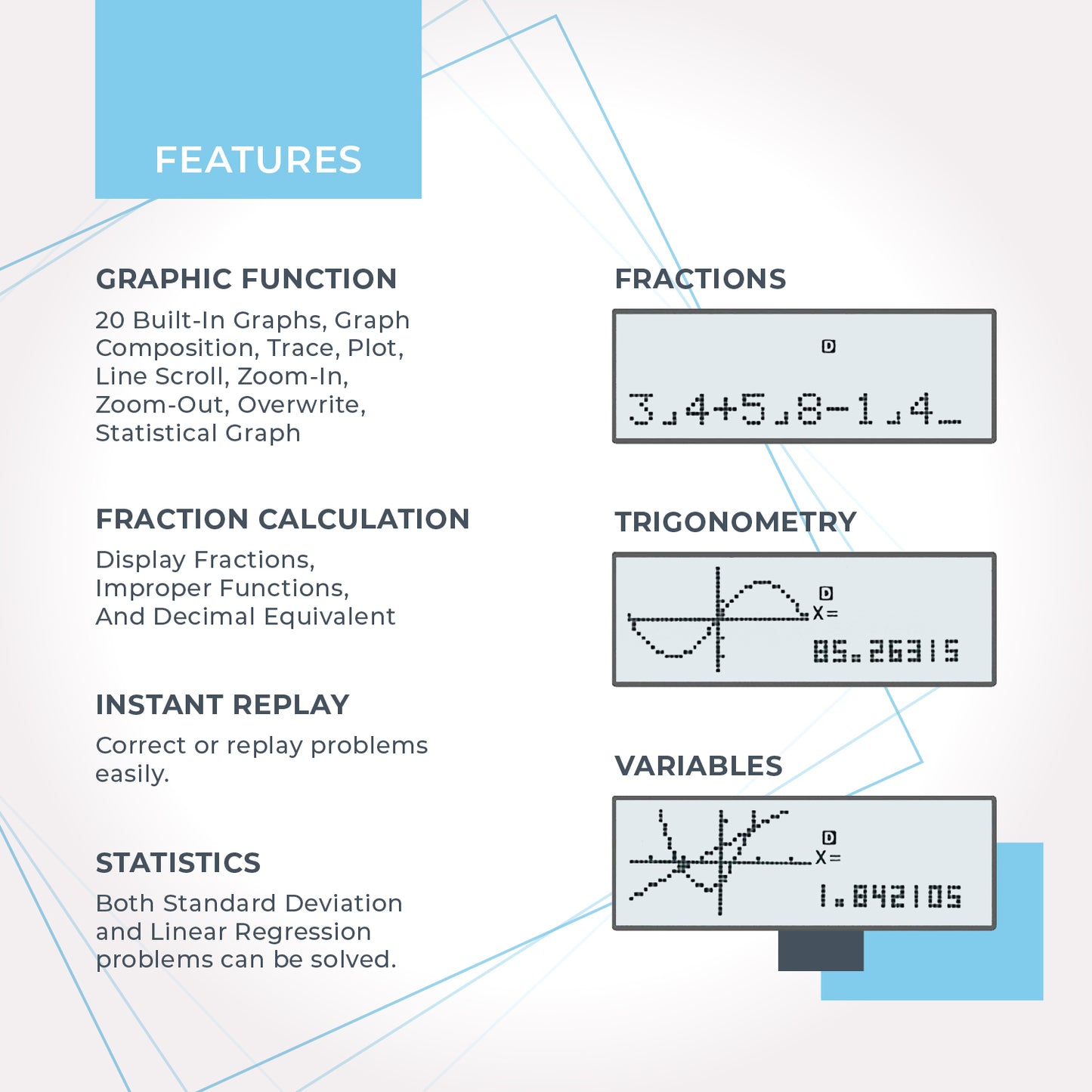 CS-229 Scientific Calculator with Graphic Functions and Multiple Modes (Pink)