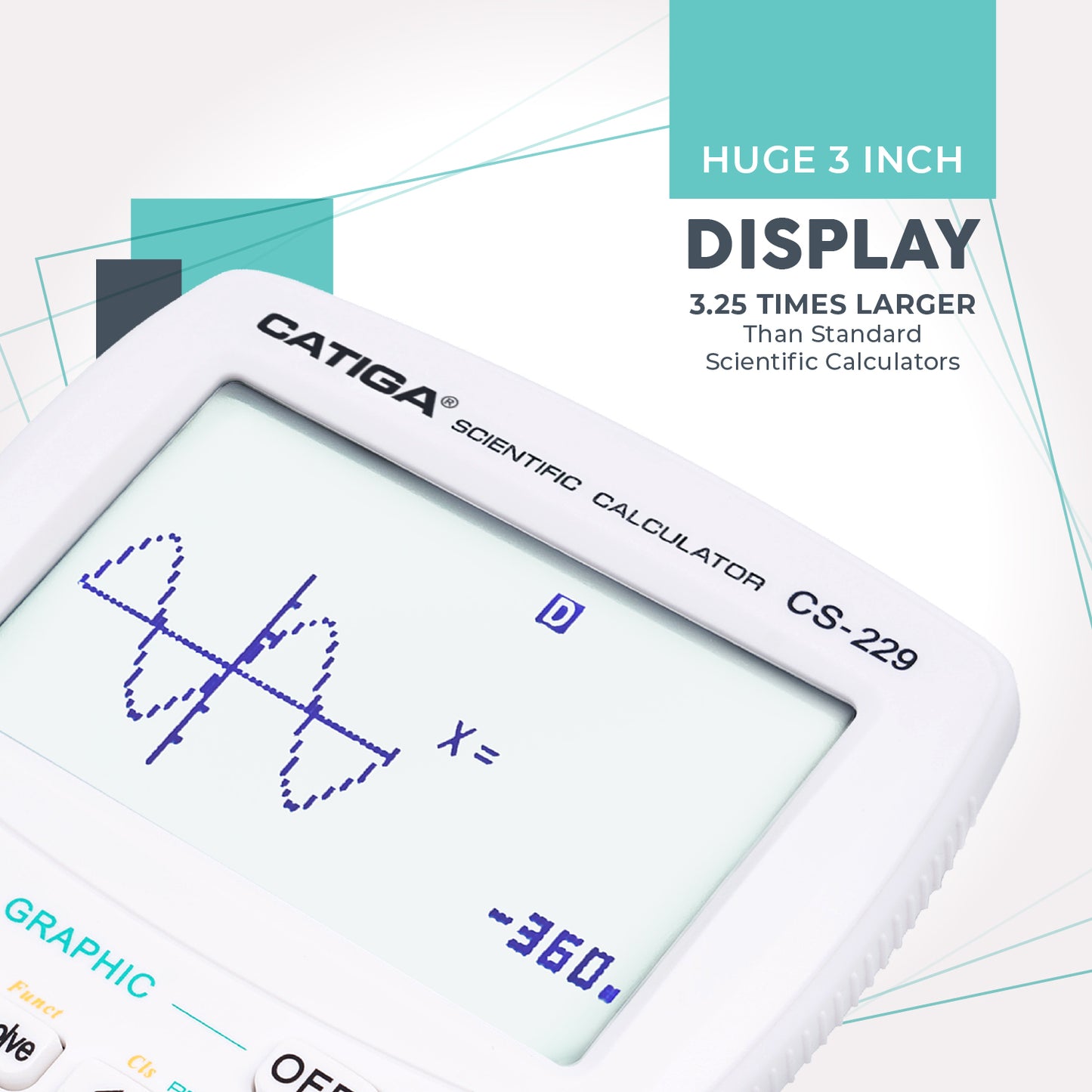 CS-229 Scientific Calculator with Graphic Functions and Multiple Modes (White)
