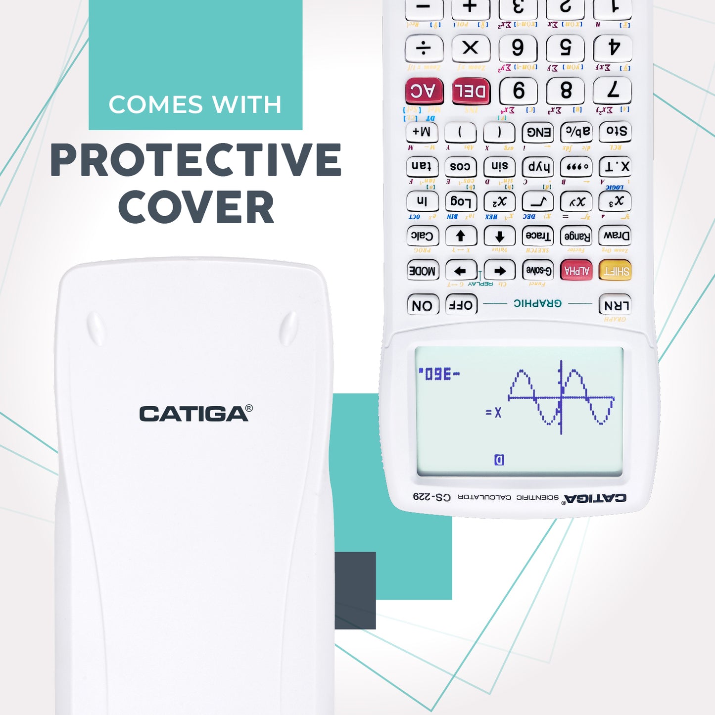 CS-229 Scientific Calculator with Graphic Functions and Multiple Modes (White)