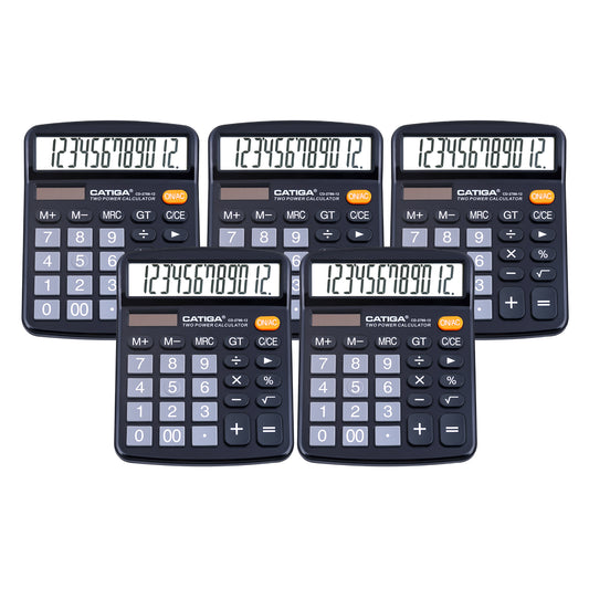 CD-2786 12-Digit Home and Office Calculator (Black) -5 Pack