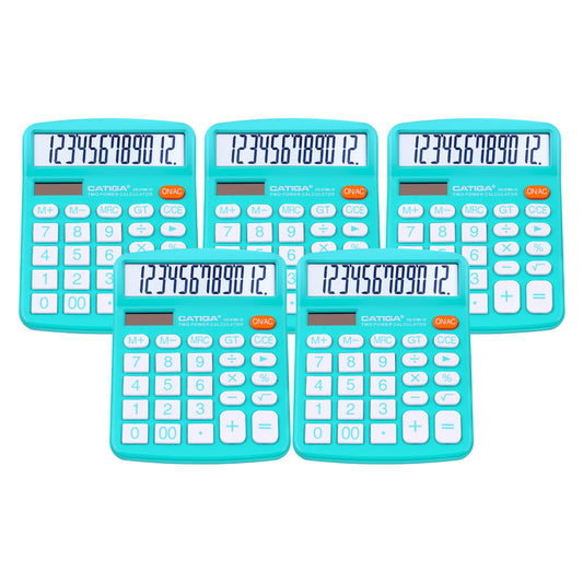 CD-2786 12-Digit Home and Office Calculator (Light Blue)-5 Pack