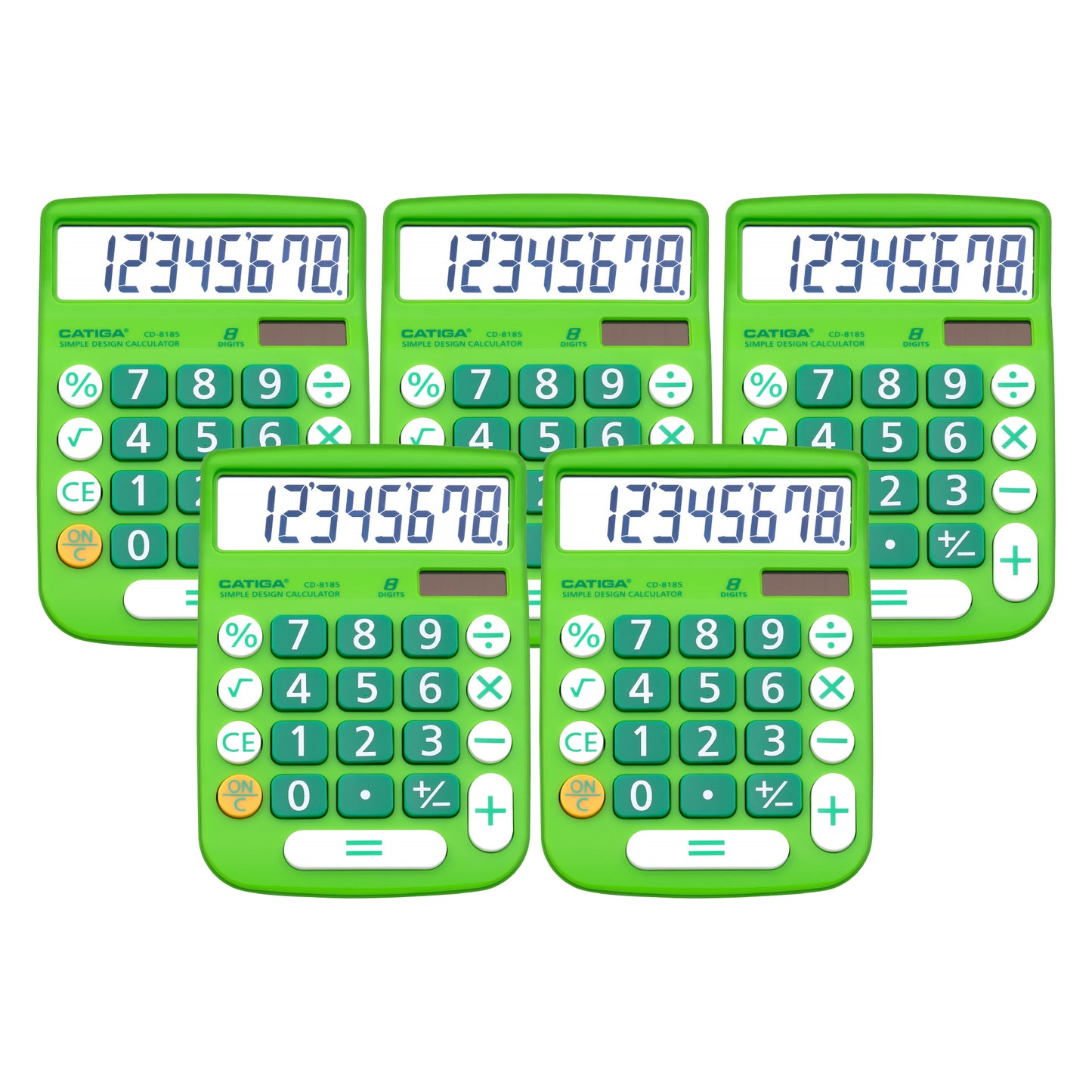 CD-8185 8-Digit Home and Office Calculator (Green)-5 Pack