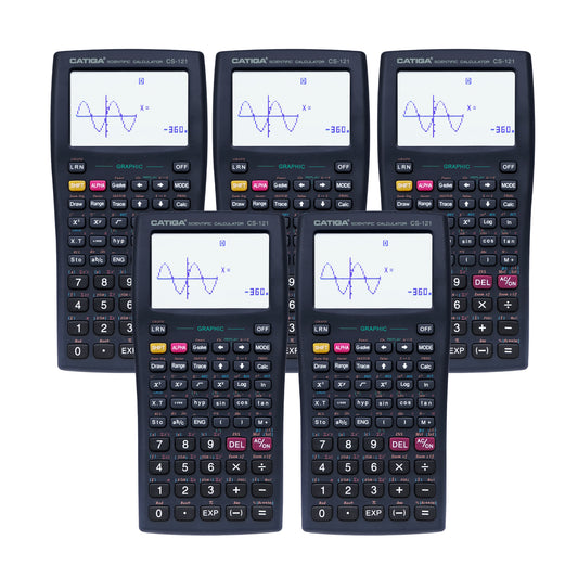 CS-121 Scientific Calculator with Graphic Functions (Black) -5 pack