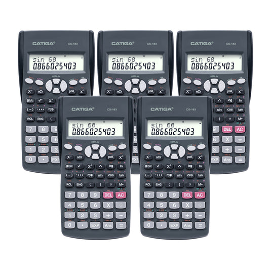 CS-183 2-Line LCD Display Scientific Calculator-5 pack