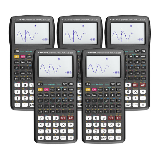 CS-229 Scientific Calculator with Graphic Functions and Multiple Modes (Black) -5 pack