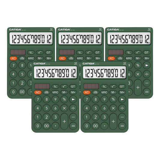 SD-1292 12-Digit Home and Office Calculator (Green)- 5 Pack