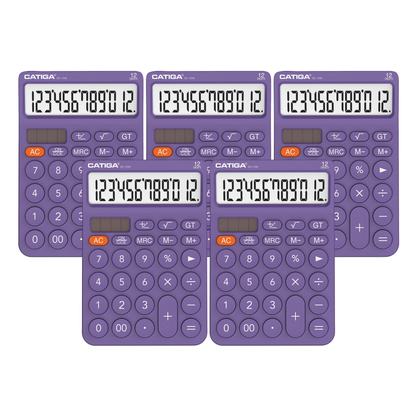 SD-1292 12-Digit Home and Office Calculator (Purple) -5 Pack