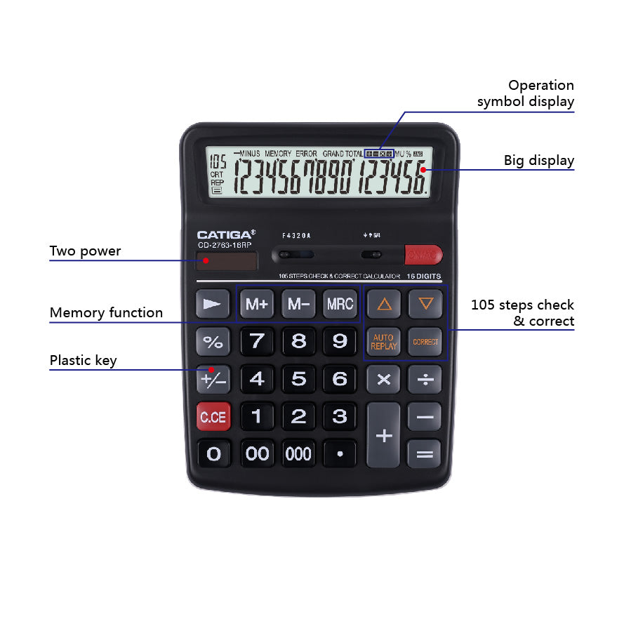 CD-2763-16RP Home and Office Calculator (16 Digit )