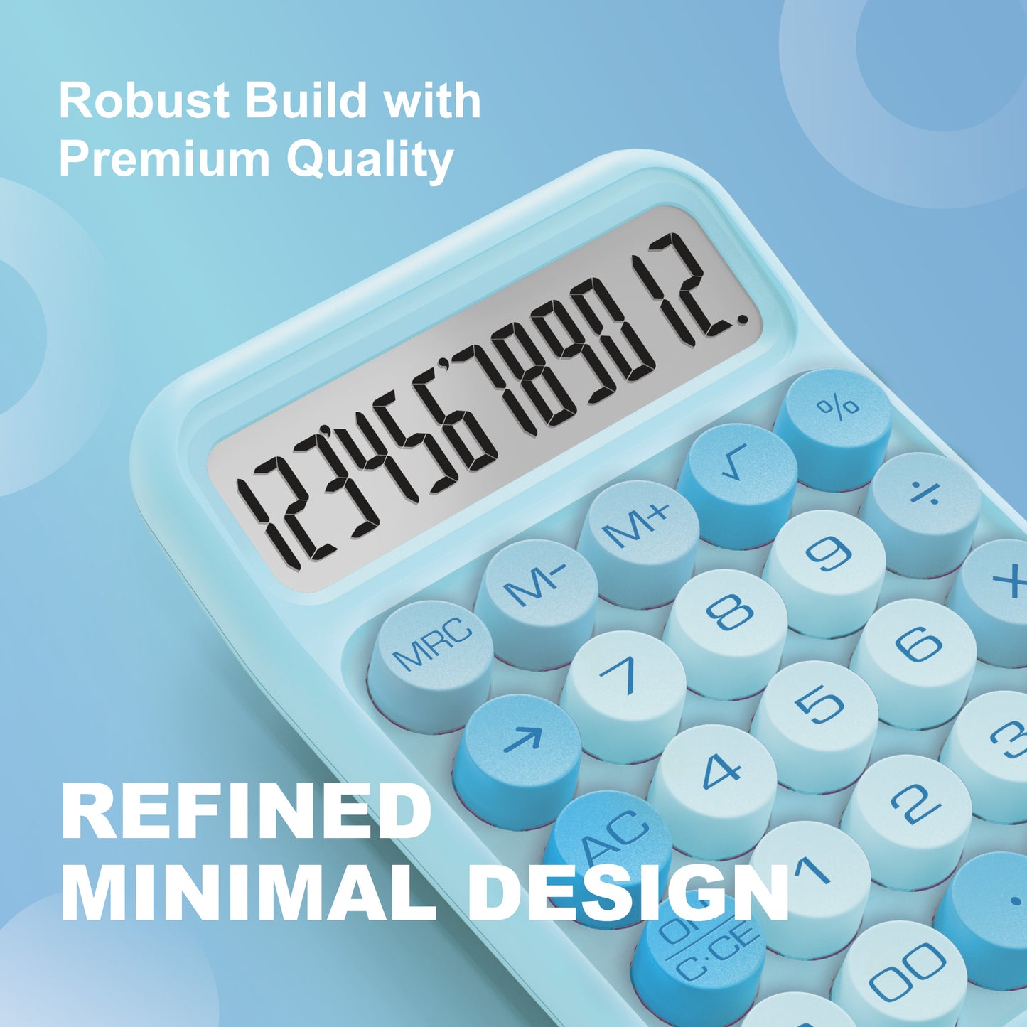 CD-2847 12-Digit Mechanical Switch Calculator (Blue)