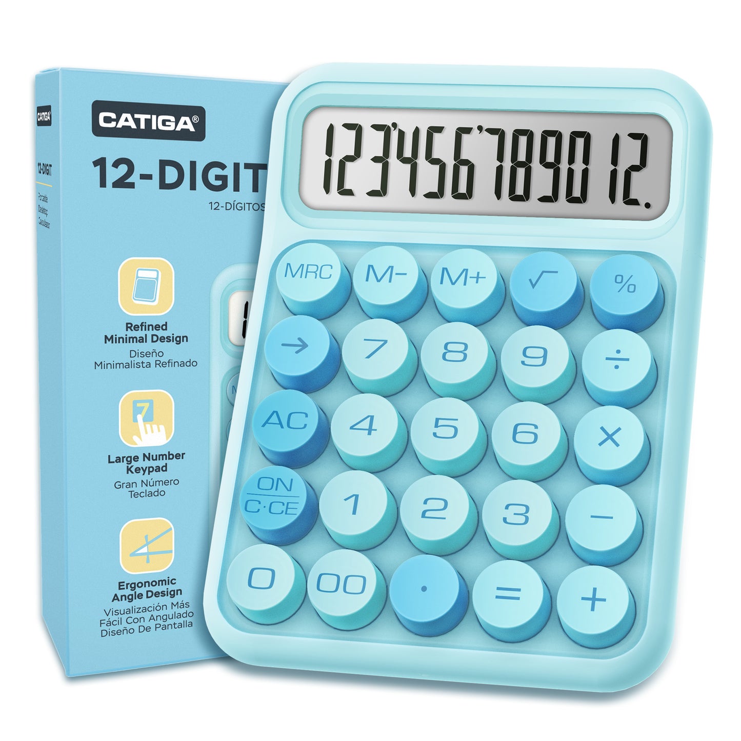 CD-2847 12-Digit Mechanical Switch Calculator (Blue)
