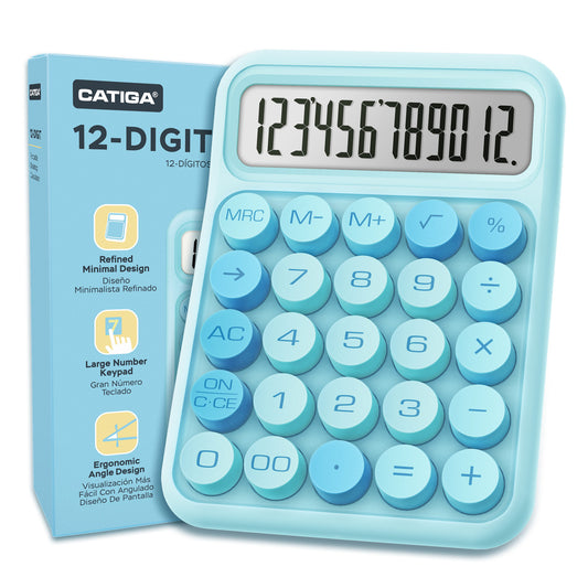 CD-2847 12-Digit Mechanical Switch Calculator (Blue)
