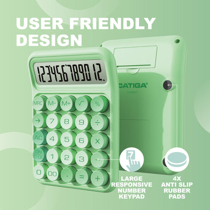 CD-2847 12-Digit Mechanical Switch Calculator (Green)
