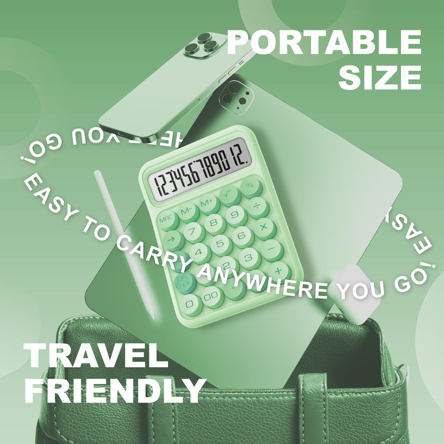 CD-2847 12-Digit Mechanical Switch Calculator (Green)