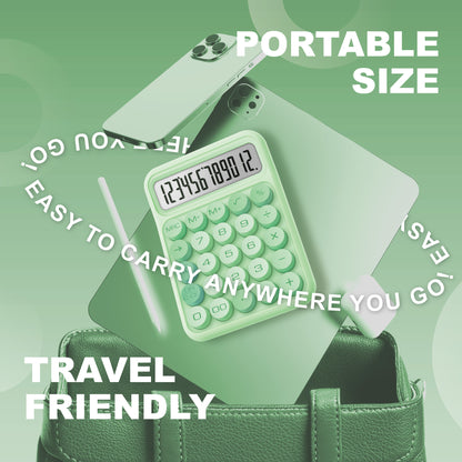 CD-2847 12-Digit Mechanical Switch Calculator (Green)