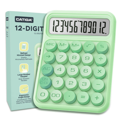 CD-2847 12-Digit Mechanical Switch Calculator (Green)