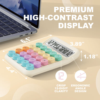 CD-2847 12-Digit Mechanical Switch Calculator (Pastel Harmony)