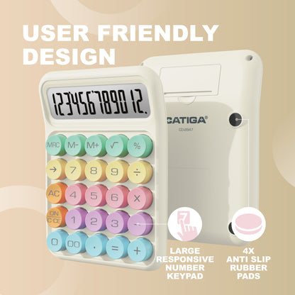 CD-2847 12-Digit Mechanical Switch Calculator (Pastel Harmony)
