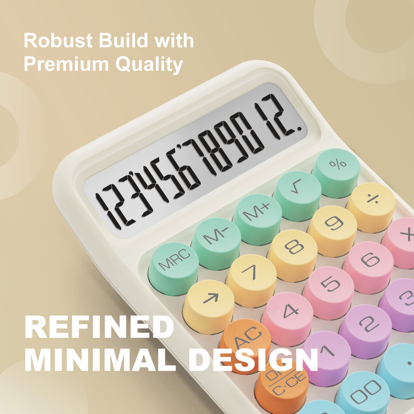 CD-2847 12-Digit Mechanical Switch Calculator (Pastel Harmony)