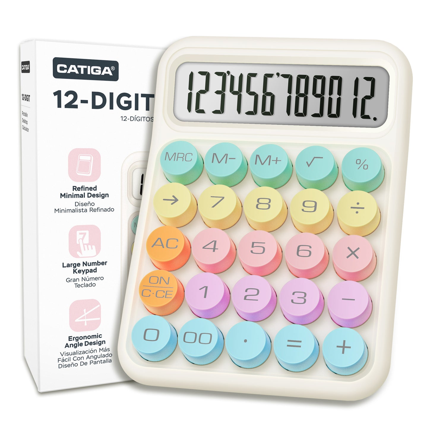 CD-2847 12-Digit Mechanical Switch Calculator (Pastel Harmony)