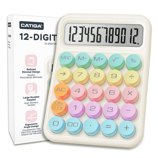 CD-2847 12-Digit Mechanical Switch Calculator (Pastel Harmony)