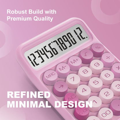CD-2847 12-Digit Mechanical Switch Calculator (Pink)