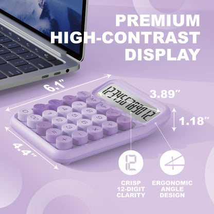 CD-2847 12-Digit Mechanical Switch Calculator (Purple)
