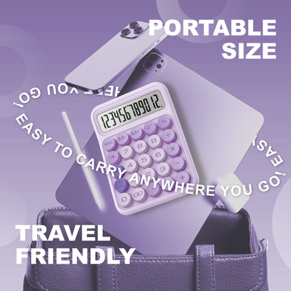CD-2847 12-Digit Mechanical Switch Calculator (Purple)