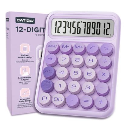CD-2847 12-Digit Mechanical Switch Calculator (Purple)