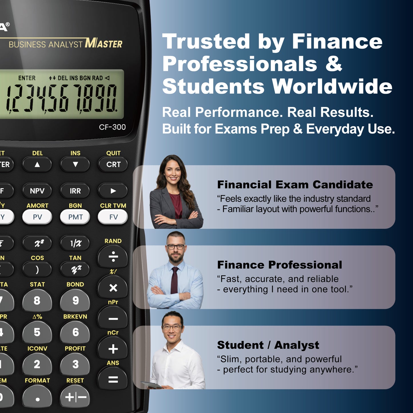 CATIGA Financial Calculator Business Analyst Master, TVM, IRR, NPV, Cash Flow, Amortization & Break-Even, Perfect for Real Estate, Banking, Accounting & Finance Professionals, 10-Digit LCD, CF-300