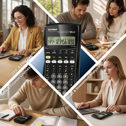 CATIGA Financial Calculator Business Analyst Master, TVM, IRR, NPV, Cash Flow, Amortization & Break-Even, Perfect for Real Estate, Banking, Accounting & Finance Professionals, 10-Digit LCD, CF-300