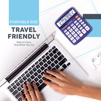 CD-2786 12 Digits Basic calculator, Desktop Calculator with Dual Power (2Pack)