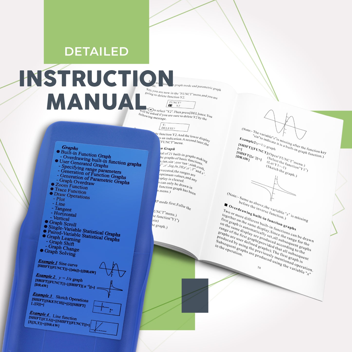 CS-121 Scientific Calculator with Graphic Functions and Multiple Modes (2Pack)