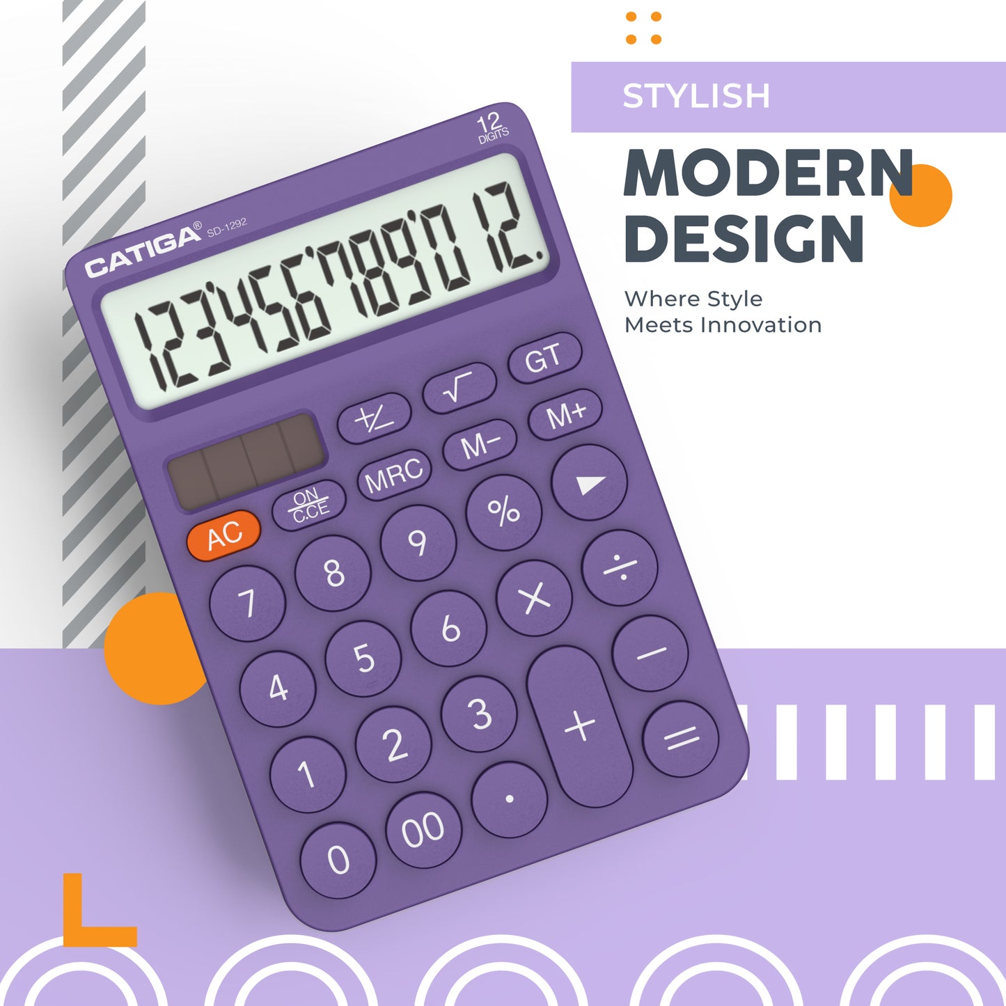 SD-1292 12-Digit Home and Office Calculator (Purple)
