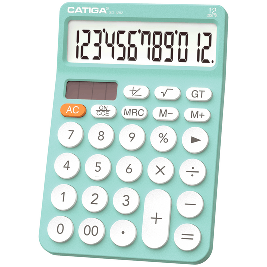 CATIGA 12 Digit Desktop Calculator with Large LCD Display, SD-1292, Fresh Blue