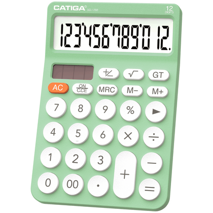 CATIGA 12 Digit Desktop Calculator with Large LCD Display, SD-1292, Mint