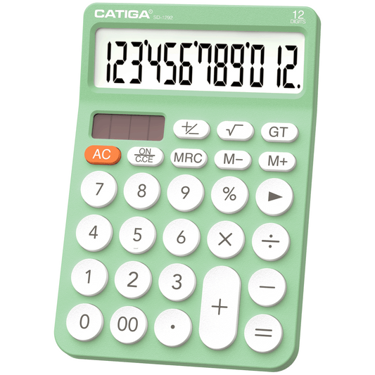 CATIGA 12 Digit Desktop Calculator with Large LCD Display, SD-1292, Mint
