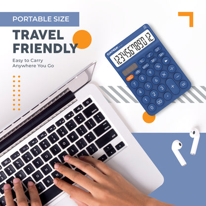 CATIGA 12 Digit Desktop Calculator with Large LCD Display, SD-1292, NavyBlue