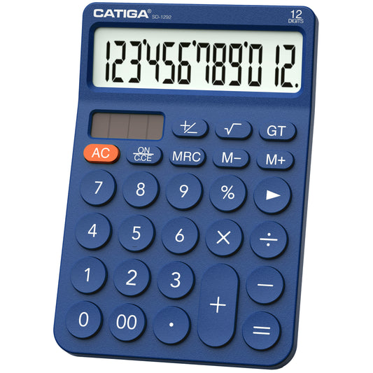 CATIGA 12 Digit Desktop Calculator with Large LCD Display, SD-1292, NavyBlue