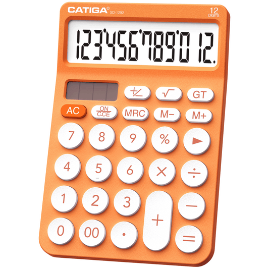 CATIGA 12 Digit Desktop Calculator with Large LCD Display, SD-1292, Orange