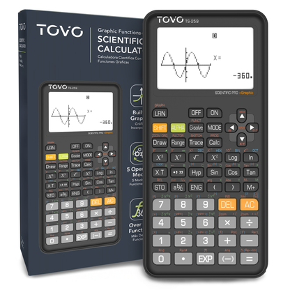 TOVO Scientific Graphing Calculator 360 Functions, TS259 (Black)