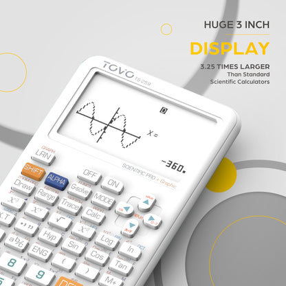 TOVO Scientific Graphing Calculator 360 Functions, TS259 (White)