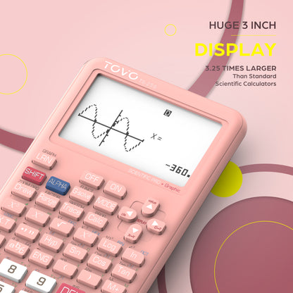TOVO Scientific Graphing Calculator 360 Functions, TS259 (Pink)