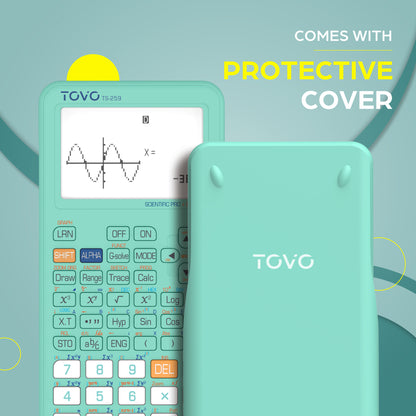 TOVO Scientific Graphing Calculator 360 Functions, TS259 (Tiffany)
